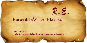 Rosenblüth Etelka névjegykártya